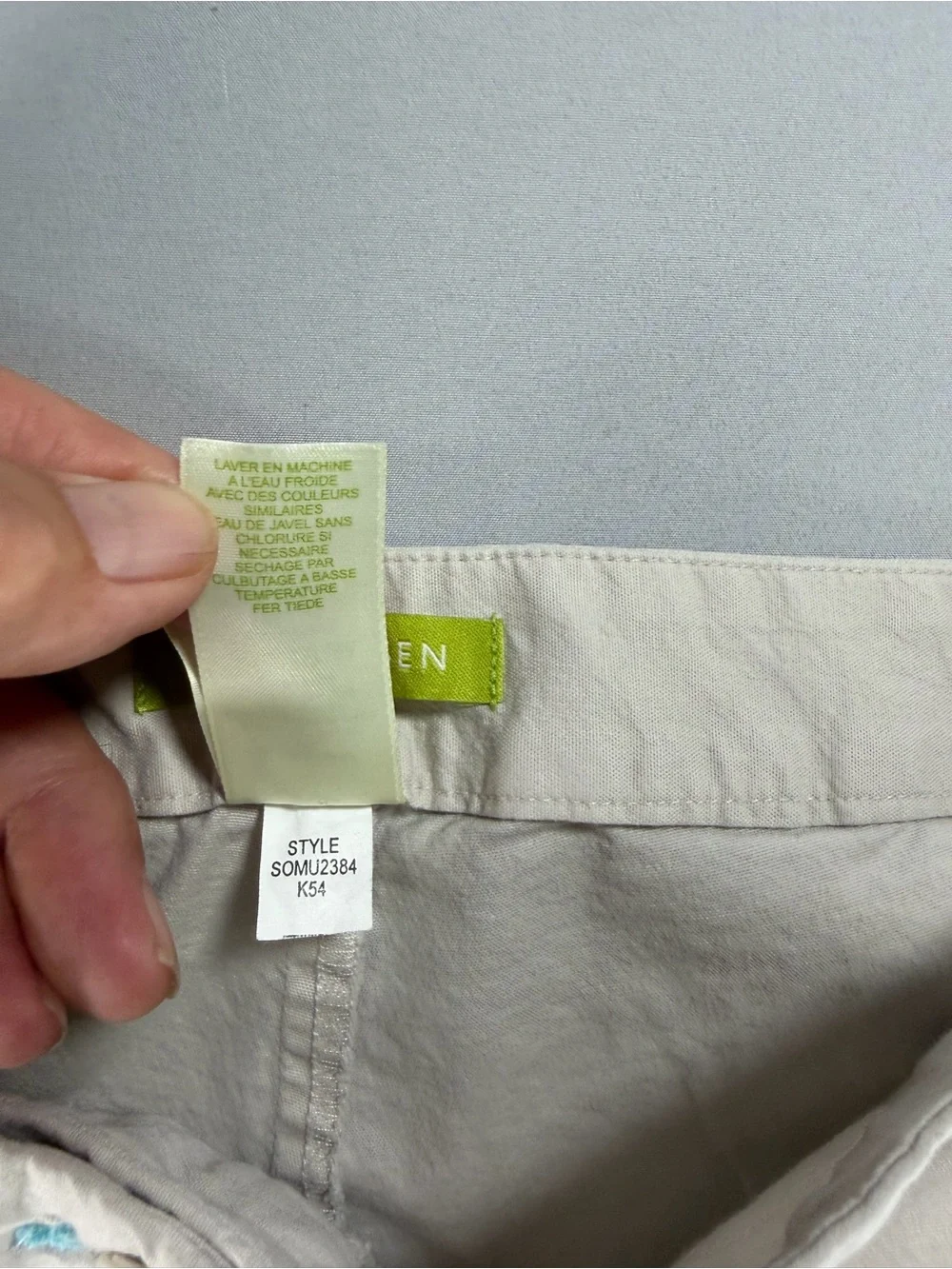 Sigrid Olsen SO Blue Cropped Wide Leg Chino Pants Khaki Women’s Size 10 #975